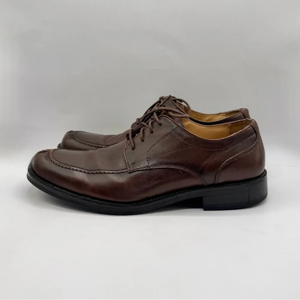 GH Bass Mens Stuart Brown Leather 3 Eye Lace Up Oxford Dress Shoes Size 10.5 M